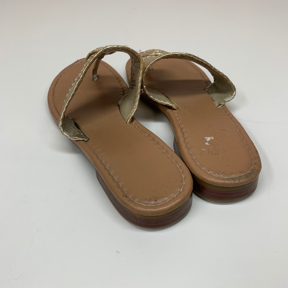 SOLD Metallic Gold Hampton Sandals Flip Flops 10 - Picture 4 of 9